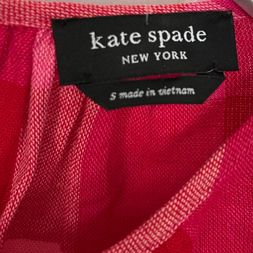 kate spade Pink & Red Gingham Ruffle Sleeve Top - Picture 2 of 3